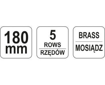 SZCZOTKA DRUCIANA,DRUT MOSIĘŻNY,5 RZĘDÓW,RĘKOJEŚĆ PLASTIKOWA