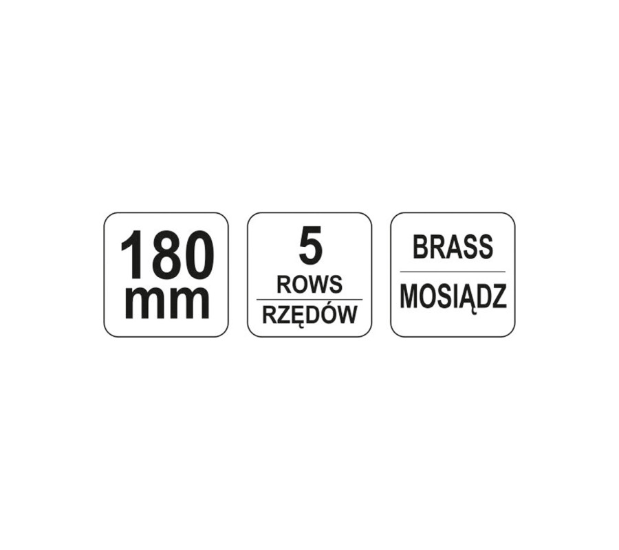 SZCZOTKA DRUCIANA,DRUT MOSIĘŻNY,5 RZĘDÓW,RĘKOJEŚĆ PLASTIKOWA