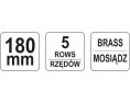 SZCZOTKA DRUCIANA,DRUT MOSIĘŻNY,5 RZĘDÓW,RĘKOJEŚĆ PLASTIKOWA