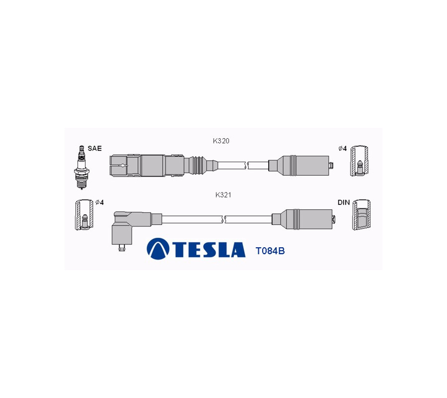 T084B ( T104C ) Przewody zapłonowe TESLA