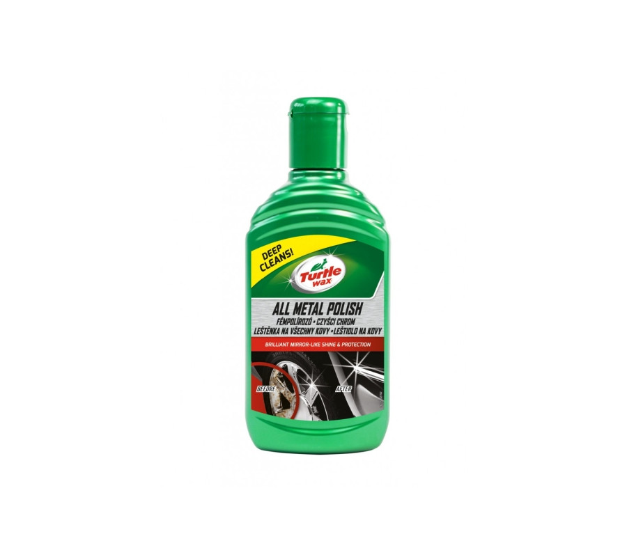 ŚRODEK DO RENOWACJI POWIERZCHNI CHROMOWYCH ALL METAL POLISH 300ML PŁYN / TURTLE WAX GREEN LINE