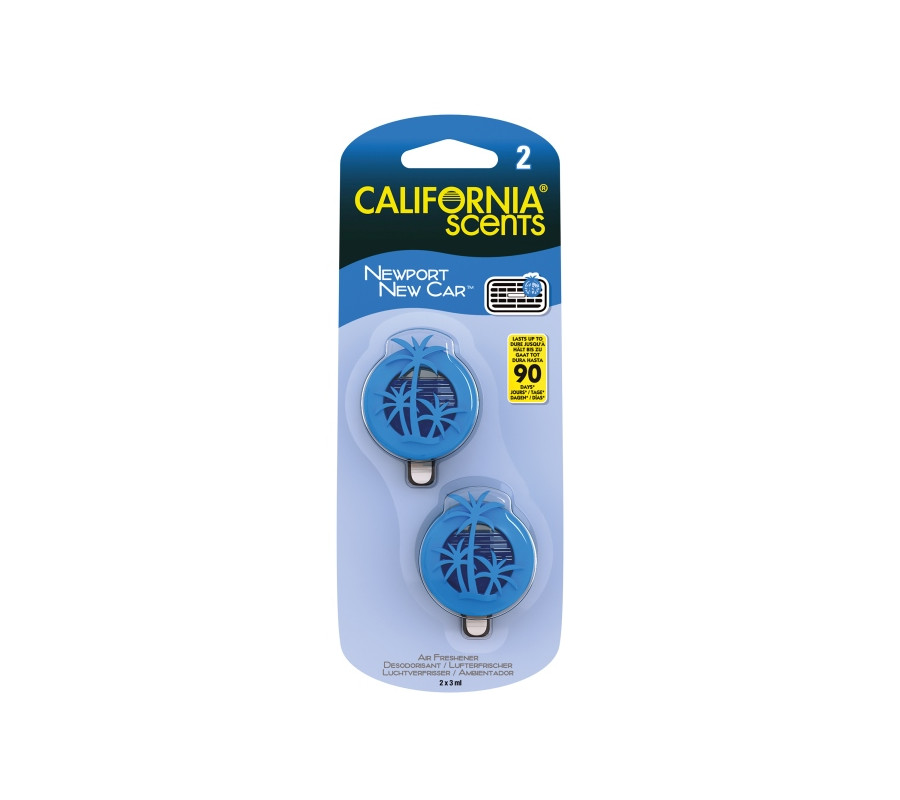ZAPACH CALIFORNIA SCENTS VENT MINI MEMBRANA DO NAWIEWU - NEWPORT NEW CAR 3ML