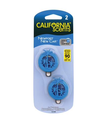 ZAPACH CALIFORNIA SCENTS VENT MINI MEMBRANA DO NAWIEWU - NEWPORT NEW CAR 3ML
