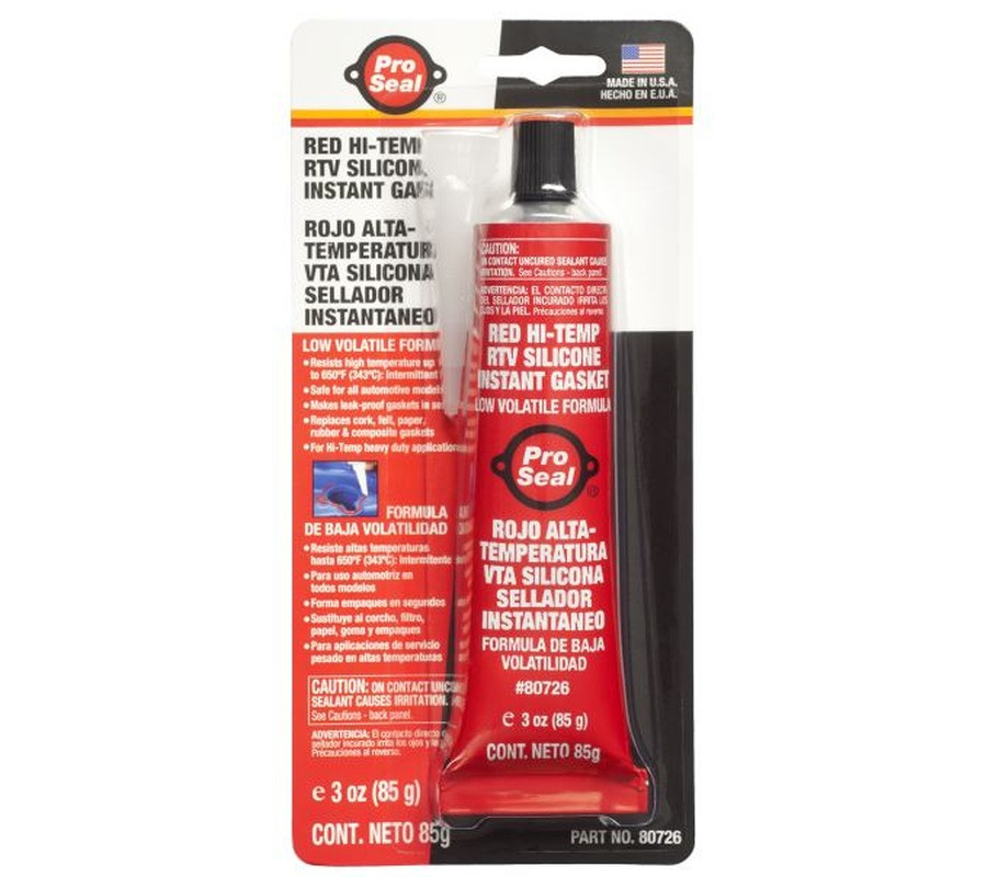 USZCZELNIACZ SILIKONOWY 85G CZERWONY OD -62°C DO 343°C / PRO SEAL