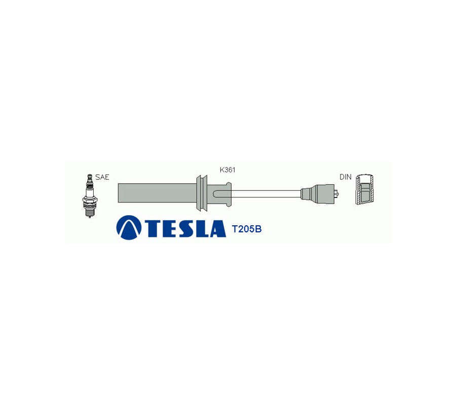 T205B Przewody zapłonowe TESLA