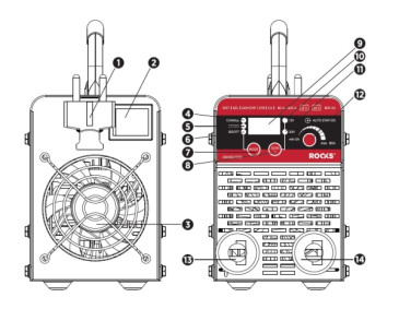 INWERTOROWY PROSTOWNIK Z ROZRUCHEM START 12V / 24V - 80A - 600A - 800 AH, LCD, KABLE 2,1 M