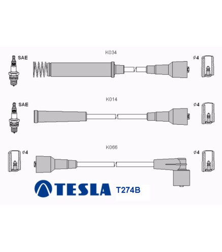 T274B Przewody zapłonowe TESLAOpel Astra, Kadet