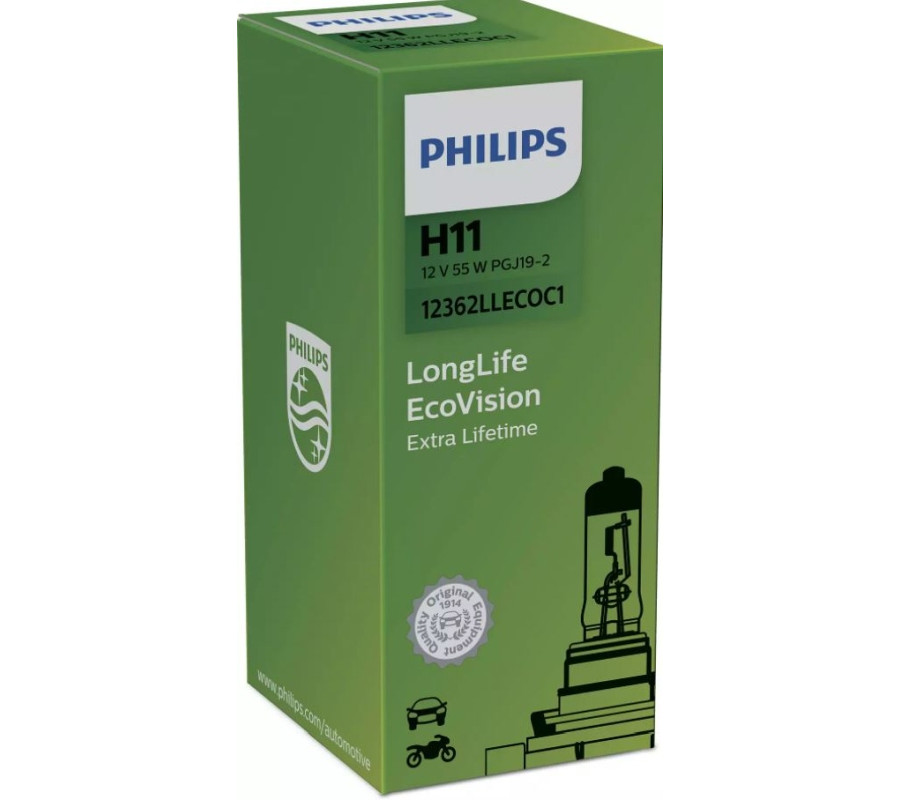 ŻARÓWKA H11 12V/55W PGJ19-2 LONGLIFE ECOVISION PGJ19-2 1SZT