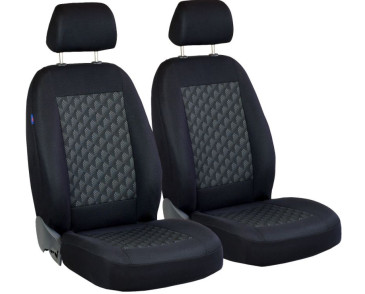 POKROWCE SAMOCHODOWE NA SIEDZENIE UNIWERSALNE - SZARE PIRAMIDY 3D (PRZEDNIE FOTELE)