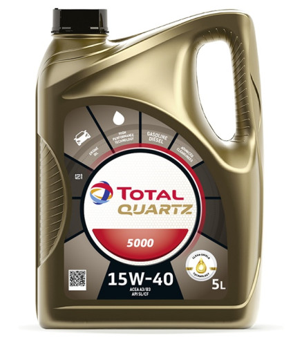 OLEJ TOTAL QUARTZ 15W40 5L 5000 SL/CF / A3/B3 / 229.1 / PSA B71 2295 / 501.01 505.00