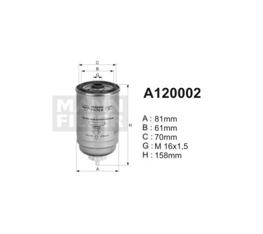 A120002 (PP837) filtr paliwaDENCKERMANN