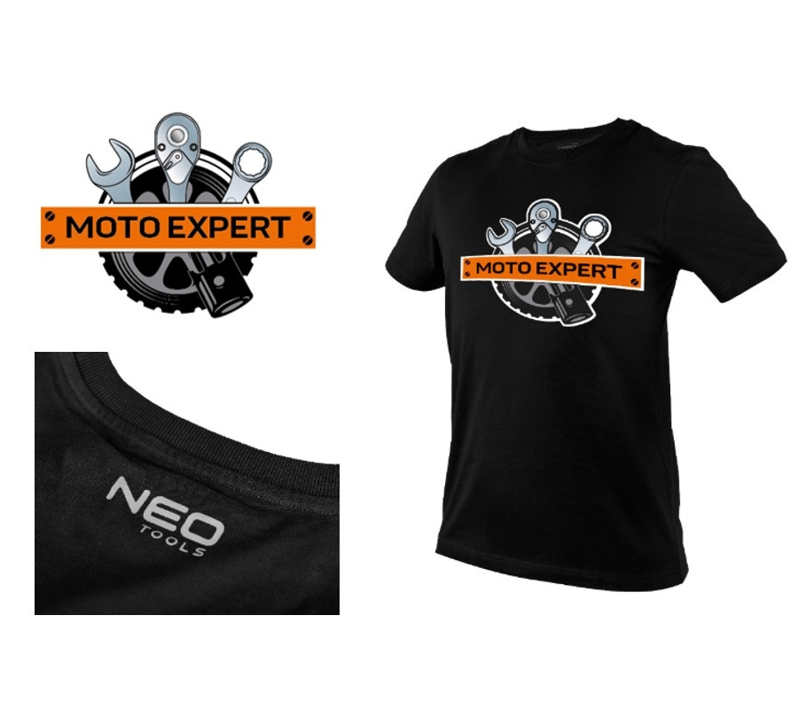 T-SHIRT Z NADRUKIEM, MOTO EXPERT, ROZMIAR XL