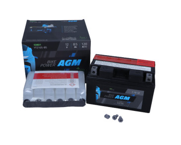 AKUMULATOR MOTO. 12V 8.5AH/120A L+ AGM (WYM:150X87X90) +KWAS