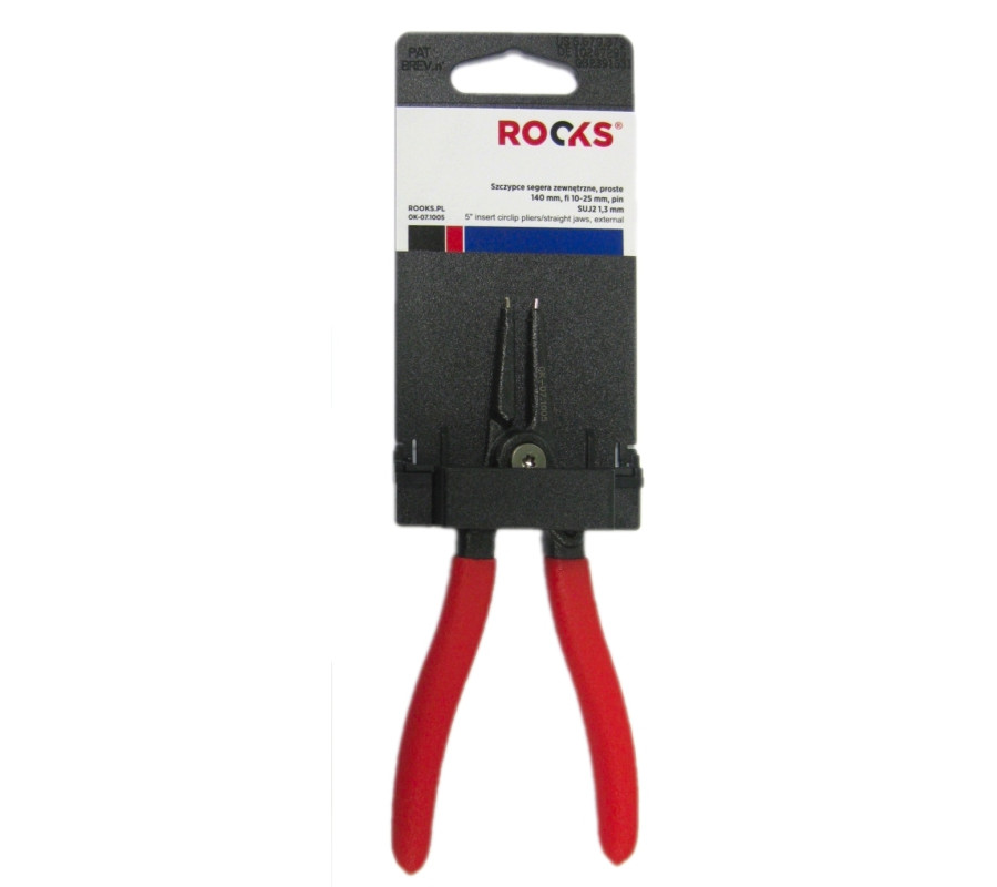 SZCZYPCE SEGERA ZEWNĘTRZNE, PROSTE 140 MM, FI 10-25 MM, PIN SUJ2 1,3 MM