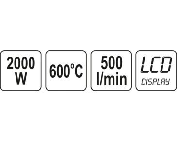 OPALARKA 2000W 70~600°C AKCES. WYŚW. LCD