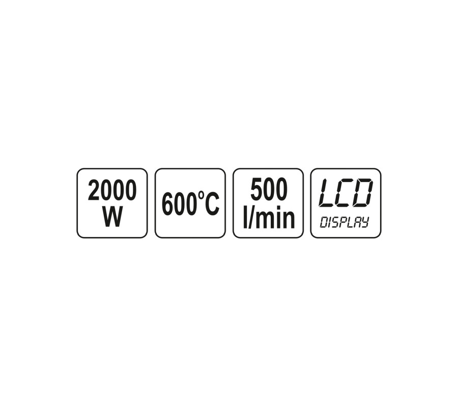 OPALARKA 2000W 70~600°C AKCES. WYŚW. LCD
