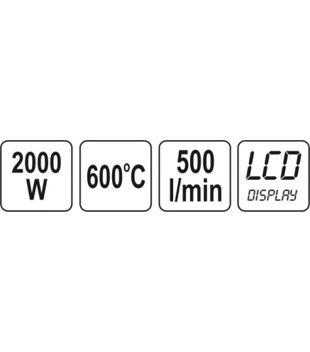 OPALARKA 2000W 70~600°C AKCES. WYŚW. LCD
