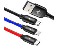 MULTIKABEL DO ŁADOWAREK 3W1 USB-C / LIGHTNING / MICRO 3,5A 0,3M (CZARNY)