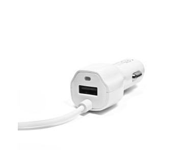 ŁADOWARKA SAMOCHODOWA USB / MICRO USB TYP C BIAŁA