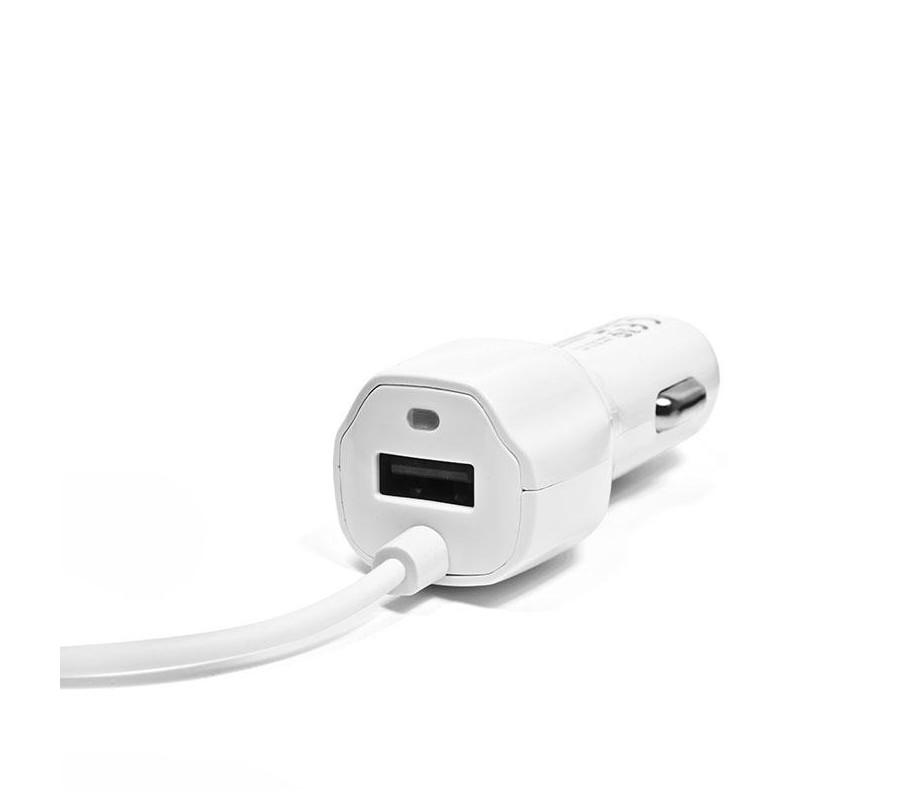 ŁADOWARKA SAMOCHODOWA USB / MICRO USB TYP C BIAŁA