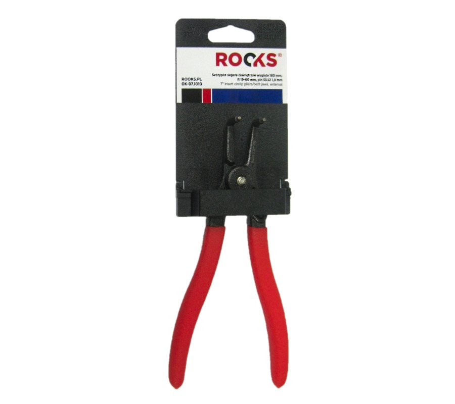 SZCZYPCE SEGERA ZEWNĘTRZNE,WYGIĘTE 180 MM, FI 19-60 MM, PIN SUJ2 1,8 MM SZCZYPCE SEGERA ZEWNĘTRZNE,WYGIĘTE 180 MM, FI 19-60 MM, PIN SUJ2 1,8 MM