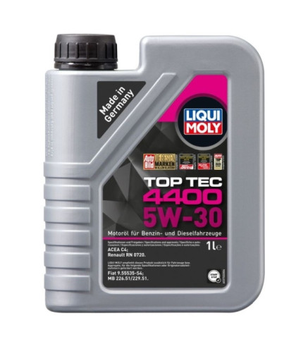 OLEJ LIQUI MOLY 5W30 1L TOP TEC 4400 DPF/FAP / RENAULT DCI C4 / RN 0720 / 226.51 229.51