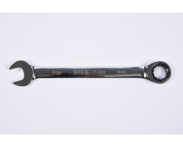 YT-0200 klucz płasko-oczkowy z grzechotką 19mm YATO