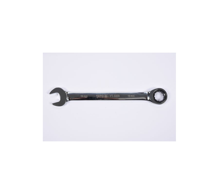 YT-0200 klucz płasko-oczkowy z grzechotką 19mm YATO