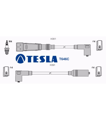 T646C (T043B) Przewody zapłonowe TESLAVW, Seat