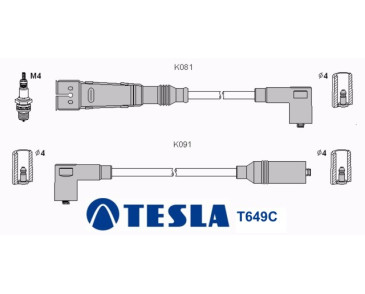 T649C (T044B,T730B) Przewody zapłonoweTESLA , VW, Seat