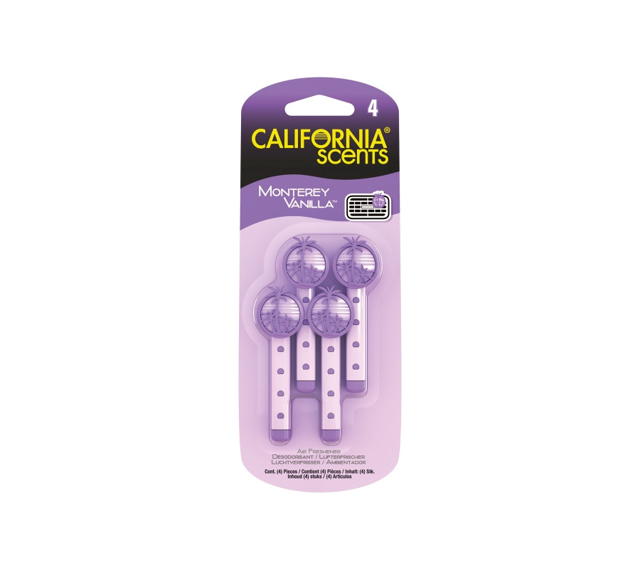 ZAPACH CALIFORNIA SCENTS VENT STICKS DO NAWIEWU - MONTEREY VANILIA (4SZT.)