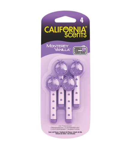 ZAPACH CALIFORNIA SCENTS VENT STICKS DO NAWIEWU - MONTEREY VANILIA (4SZT.)