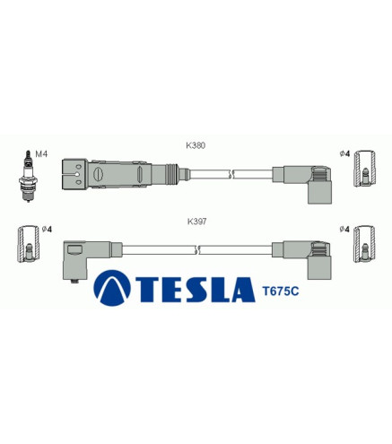 T675C (T094B) Przewody zapłonowe TESLA