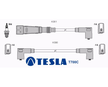 T700C (T050B,T429S) Przewody zapłonoweTESLA , Audi
