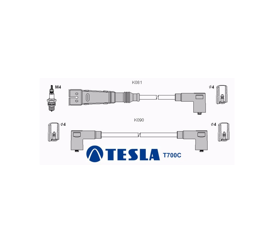 T700C (T050B,T429S) Przewody zapłonoweTESLA , Audi