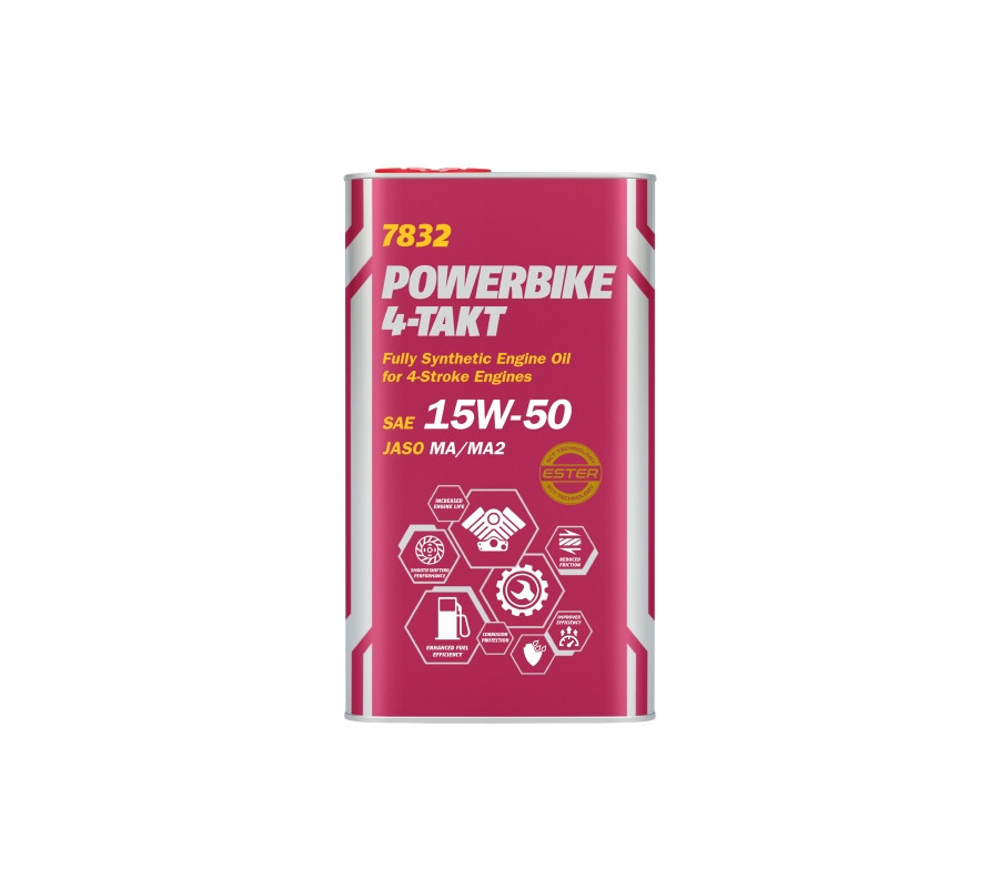 OLEJ MANNOL 15W50 4L 4T POWERBIKE SM / JASO MA/MA2 / OPAKOWANIE METALOWE