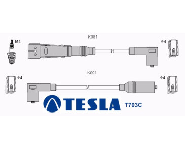 T703C (T051B) Przewody zapłonowe TESLA