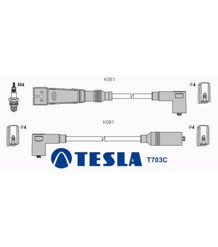 T703C (T051B) Przewody zapłonowe TESLA