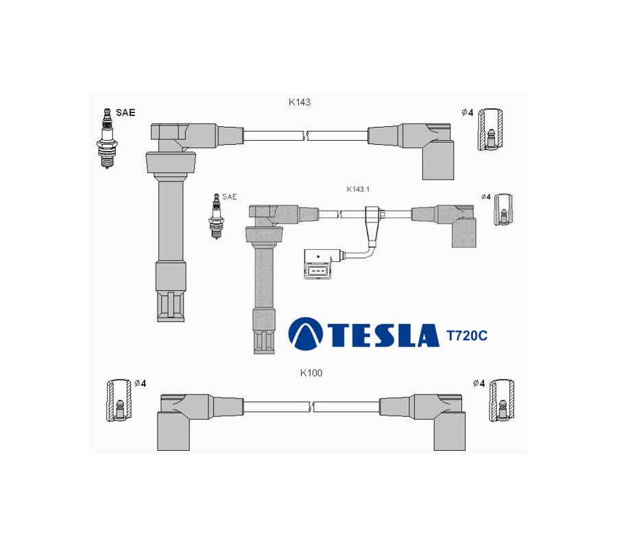 T720C Przewody zapłonowe TESLA