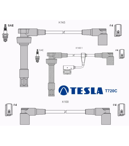 T720C Przewody zapłonowe TESLA