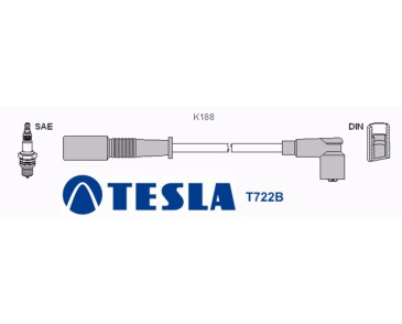 T722B Przewody zapłonowe TESLAFiat CC, SC 1,1l