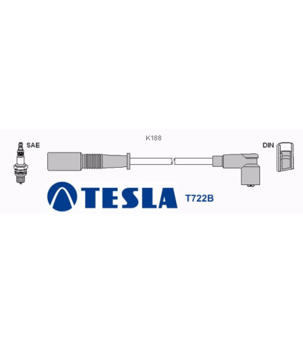 T722B Przewody zapłonowe TESLAFiat CC, SC 1,1l