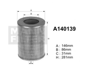 A140139 Filtr powietrza Denckermann