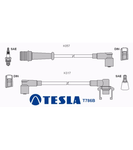 T786B Przewody zapłonowe TESLA