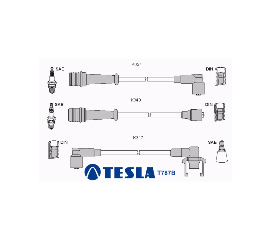 T787B Przewody zapłonowe TESLA