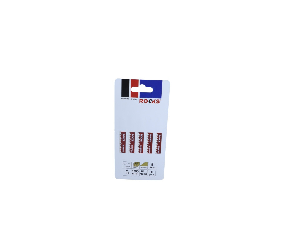 BRZESZCZOT DO WYRZYNARKI BI-METAL, TYP T, DREWNO I KOMPOZYT, 6 TPI X 100 MM, KPL 5 SZT