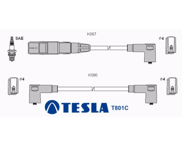 T801C (T060B) Przewody zapłonowe TESLAVW
