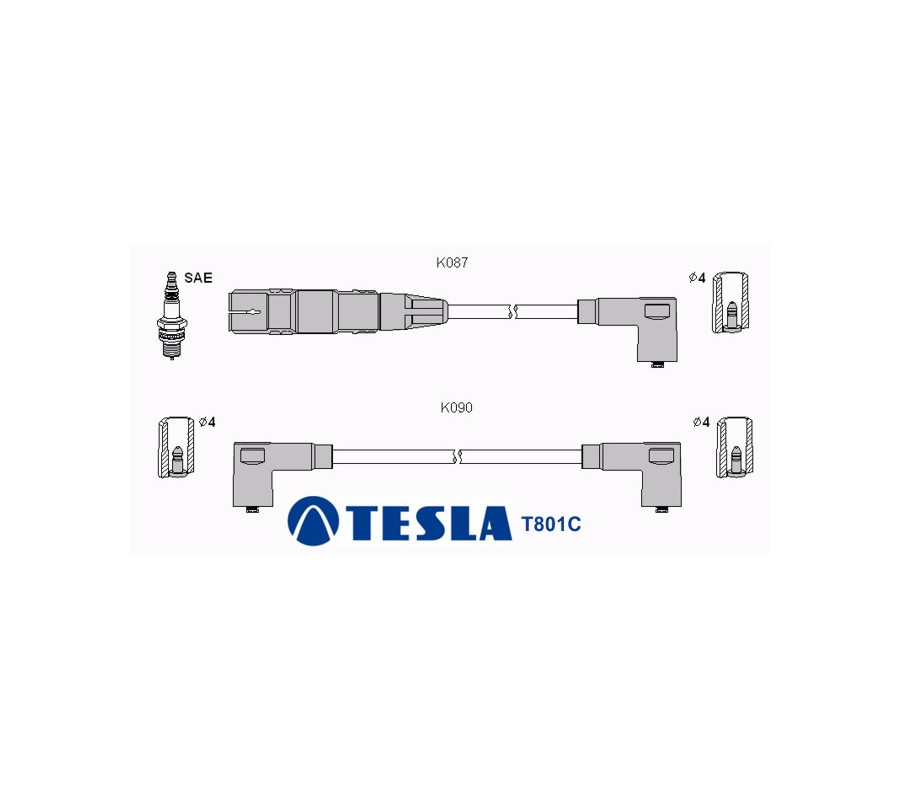 T801C (T060B) Przewody zapłonowe TESLAVW