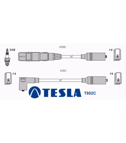 T802C (T065B) Przewody zapłonowe TESLA