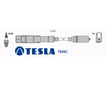 T808C (T071B) Przewody zapłonowe TESLAMercedes 240E, 280E, SL, 320E